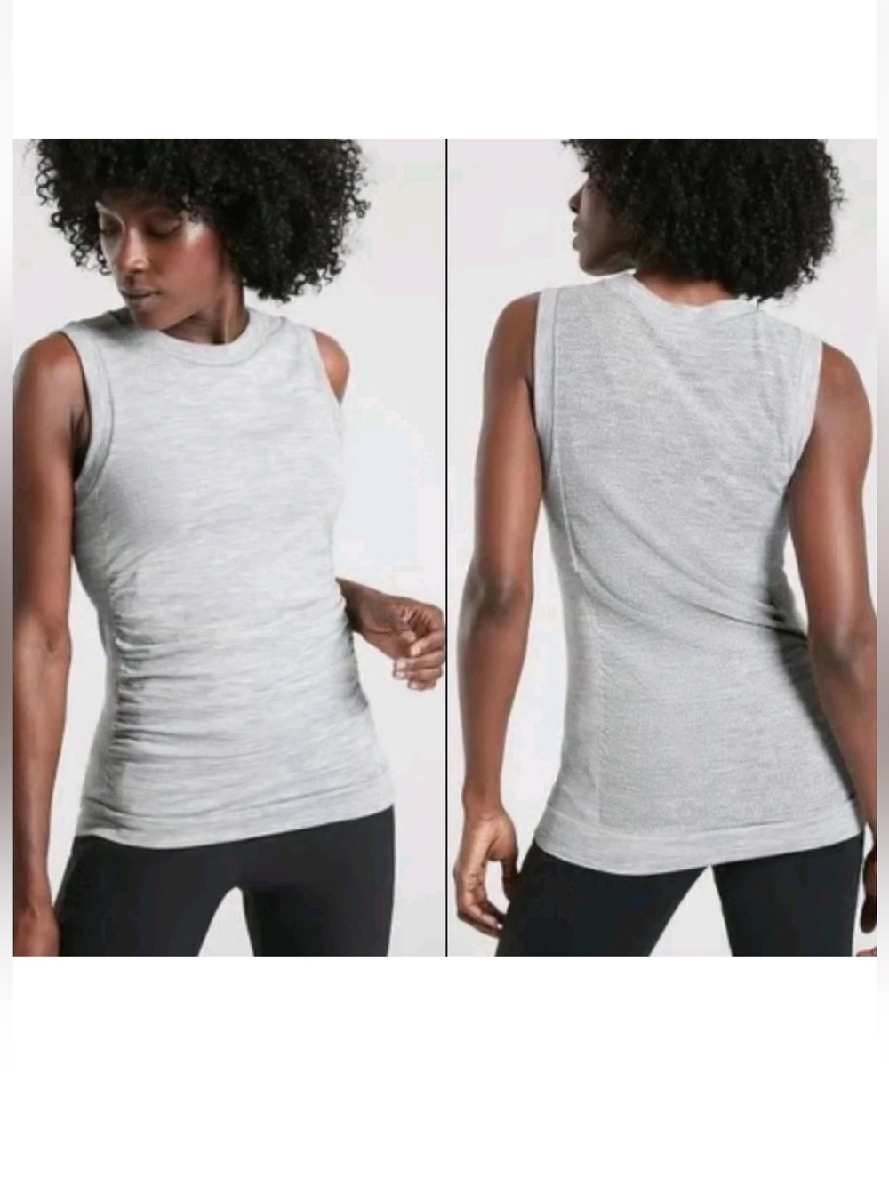 ATHLETA Women’s Heather Gray Foresthill Ascent Seamless Tank Size XXS NWT